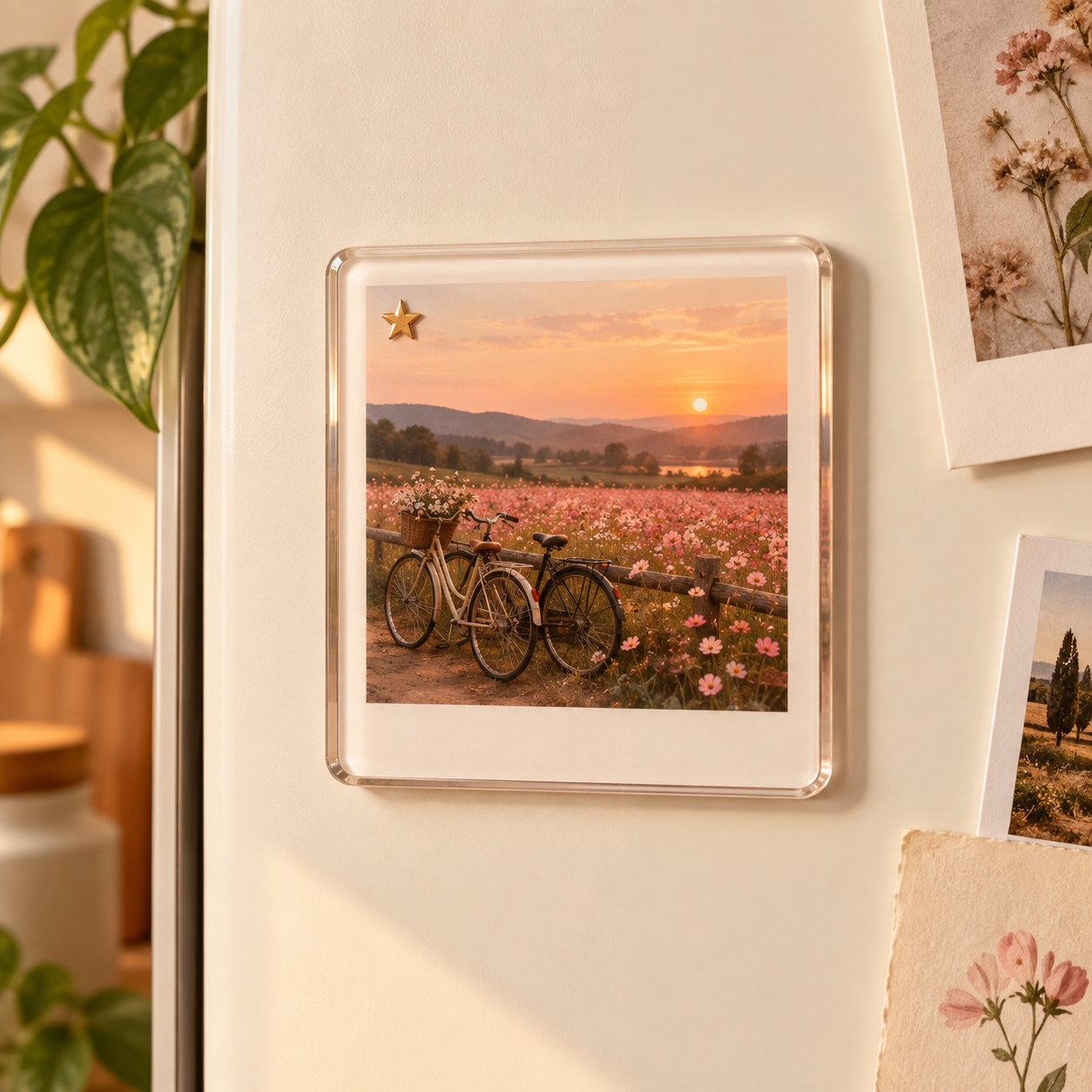 Best Friends polaroid acrylic magnet